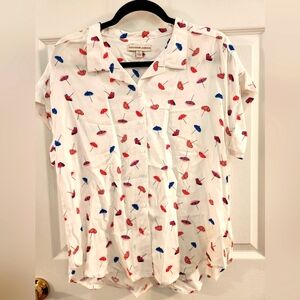 Alexander Jordan, white with red and blue umbrellas, sz L